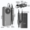 YOKEFELLOW Professional Drill hine Kit 35000RPM Rechargeable Portable Electric Nail File for Manicure Acrylic Gel Nails