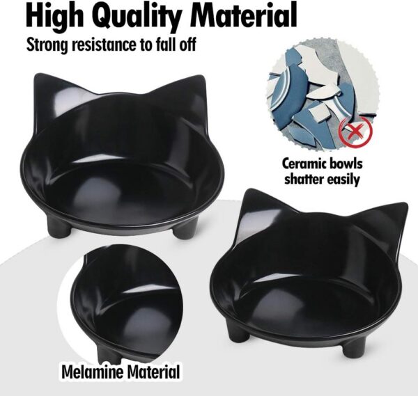 fc7fdaded073008d Cat Food Bowls, Non-Slip, Safe Food-Grade Melamine, Anti-Skid Base, Shallow Design, Dishwasher-Safe, 8 Ounces
