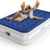 iDOO Air Mattress Queen with Built in Pump, Blow up Mattress, Inflatable Mattress Queen Size for Guests, Home, Camping, 3 Mins Inflation/Deflation, Upgraded Colchones Inflables, Comfort Air Bed