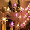 fca3bca9e8a30544 1pc LED Christmas Snowflake String Light Indoor & Outdoor Hanging Decorative Lighting Fairy Atmosphere Lamp For Garden Party