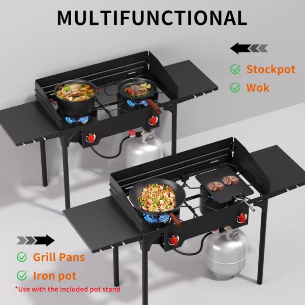 SKOK High Pressure 1/2/3 Burners Propane Camping Stove, Propane Burners for Outdoor Cooking