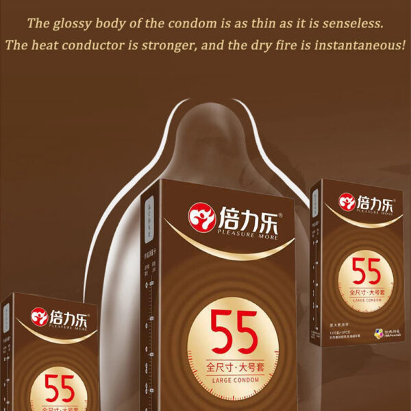 Ultra Thin Large Condom 55/56/58/60mm Penis Sleeves Condom Lubricant Glossy Natural Latex Adult Erotic Safer Sex Products