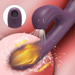 Clit Sucker 2 in 1 Vibrator for Women G-Spot Clitoris Vacuum Stimulator Heating Dildo Toy Adults Goods