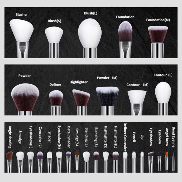fcba2fd13d56301c 30PCs Professional Makeup Set Cosmetic Beauty Tools Foundation Eyeshadow Concealer Blend Brushes Fluffy Bristle Powder
