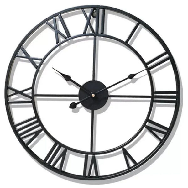 Modern 3D Large Wall Clocks Roman Numerals Retro Round Metal Iron Accurate Silent Nordic Hanging Ornament Living