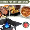 fcd5f2d1bd10d3d1 2 Burner Gamping Stove with Windpanel& Side Shelves, Bag, Auto Ignition Button,Regulator,150,000 BTU Camping Stove Propane Burner for Outdoor BBQ&Backyard Cooking Camping Home