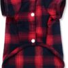 Koneseve Dog Shirt Plaid Dog Clothes for Small Dogs Boy Girl Cat Clothes Soft Puppy Outfit Adorable Pet T-Shirts Kitten Grid Costume Apparel Thanksgiving Christmas Clothing ( Yellow; L/Large )