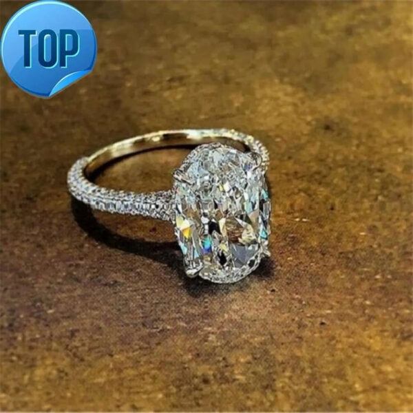 fceb8f8674840b19 Vintage Oval Cut Cubic Zirconia Promise Ring For Women, Lab Zircon Engagement Wedding Band Jewelry