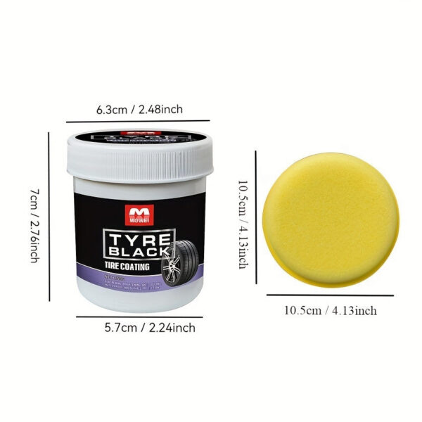Blackening Wax - Hydrating Luster and Protection, Anti-Aging Tire Care Coating with Sponge Applicator