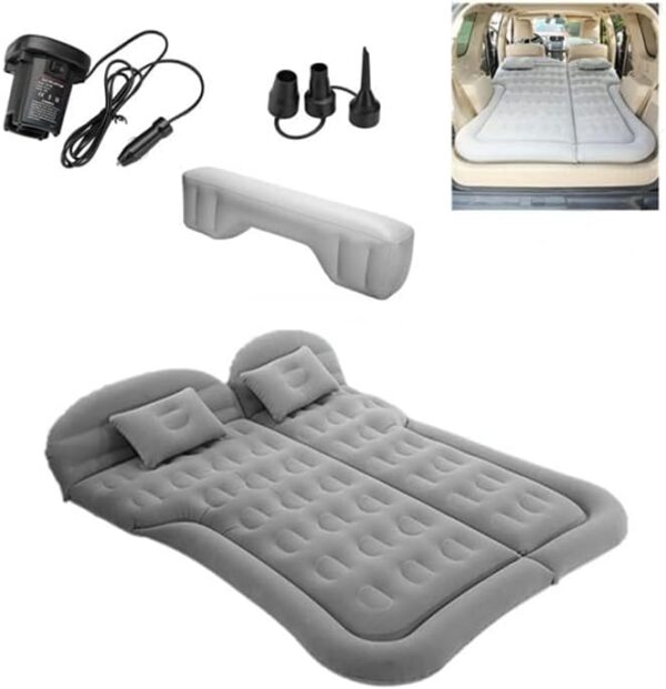 SUV Air Mattress Camping Bed Cushion Pillow, Inflatable, Car Portable Bed Back Seat (Starry Blue)