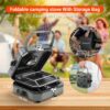 fd01f2208ae89f68 2025 Upgraded 2-Burner Folding Propane Camp Stove - 16K BTU Portable Camping Stove w/Piezo Ignition, Griddle & Carry Bag for Tailgating, Barbecue (Blue)