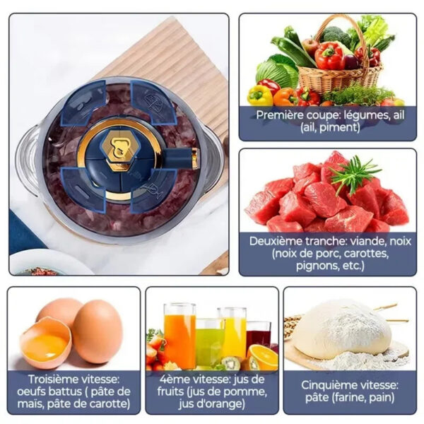 fd08cce7f15d44f8 20226 Electric Meat Grinders 5L Food Crusher Stainless Steel Multifunctional Vegetable Slicer Processor Chopper Kitchen Blenders