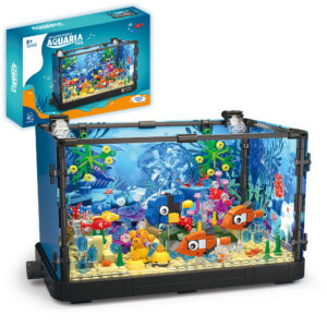 fd12a1b78d9ca651 Fish Tank Kit with Lights, MOC Aquarium Marine Animal Building Blocks for Kids 6+, Bricks Toys Gifts