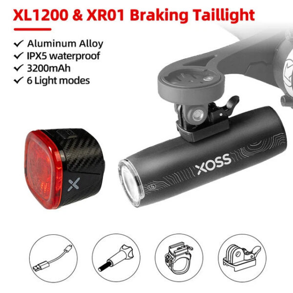 fd13d843e2f91ecd XOSS 1200 Lm Bike XL1200 Headlight Waterproof Type-C Rechargeable Front Lamp Bicycle Light Aluminum Ultralight Flashlight