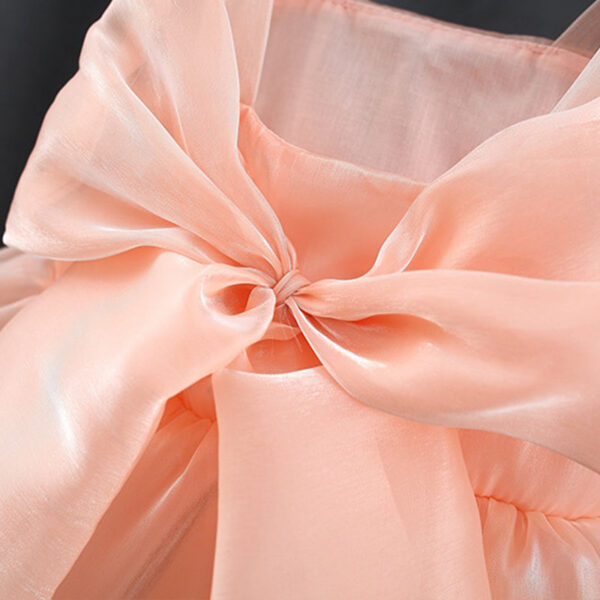 Summer Baby Girl Birthday Party Princess Mesh Evening Dresses Sweet Solid Color Bow Knot Sleeveless Lightweight Children Clothes