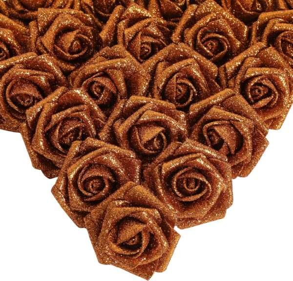 fd403f7a54758afd IPOPU Artificial Flowers, 25pcs Foam Glitter Roses Glitter Foam Rose Foam Rose with Stem for DIY Wedding Bridal Bouquet Home Party Decoration(Coffee)