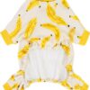 fd46f59b0898e9cd Banana Dog Pajamas, Warm Dog Onesie, Dog Clothes for Small Dogs Girl Boy, Lightweight Velvet Pet Jumpsuit, Cat Outfit, Beige, Yellow, Medium