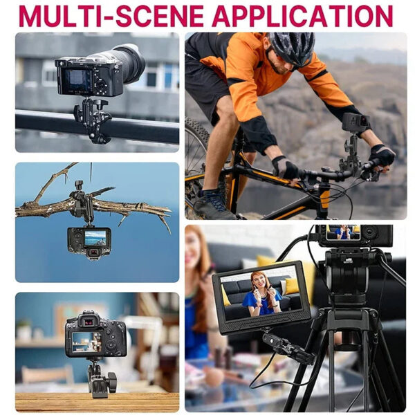 fd4e50976a48ea39 Ulanzi R094 Metal Super Clamp with Double Ball Head Magic Arm Clamp with 1/4" 3/8" Hole for DSLR Camera Monitor Light Mic Mount