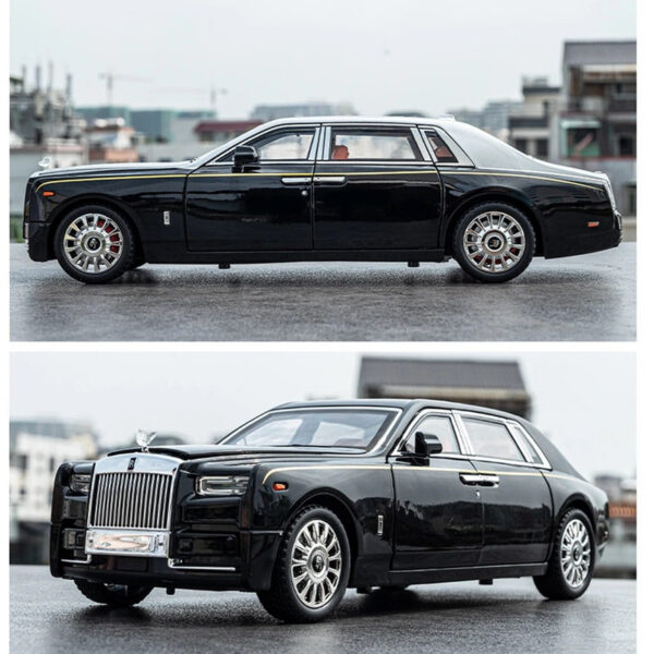 1:18 Rolls-Royce Phantom Car, Zinc Alloy Pull Back Diecast Car with Sound and Light, Realistic Modeg Model Toy