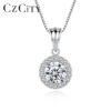 fd6e1da1b1406349 CZCITY Moissanite Diamond Pendant Necklaces Round Classic Simple For Women Sterling Sier Chain Trending Iced 1CT