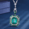 fd70f3f1342618ea Charms Vintage 12*16mm Emerald Ruby Pendant Chain Necklaces for Women Gemstone Lab Diamond tail Party Fine Jewelry Lady Gift