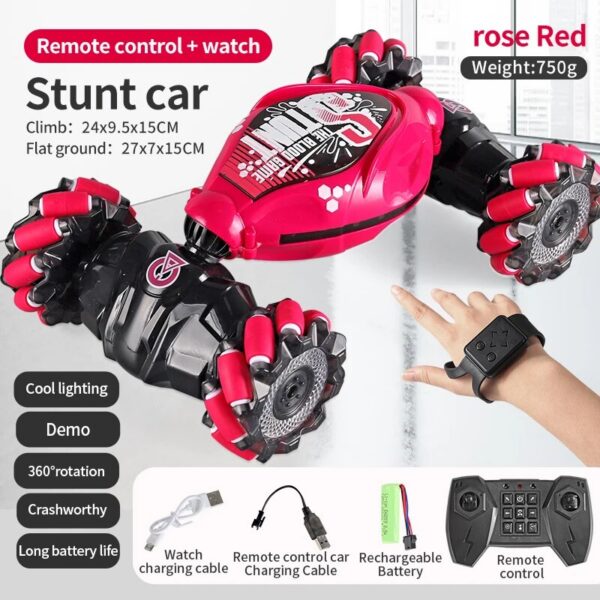 fd768cacc38a2bc3 4WD 1:16 Stunt RC With LED Light Gesture Induction Deformation Twist Climbing Radio Controlled Car Electronic Toys for Kids