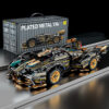 Black V12 RC Tech Racer 1:14DIY Roadster building block assembly Block car toy birthday gift