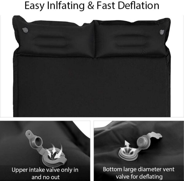 Ubon Doppelte Selbstaufblasende Schlafmatten Isomatte Aufblasbare Matratze für 2 Personen 3,6cm Luftmatratzen und leichtes Campingbett