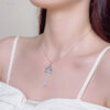 fd89eae5febd7c9b Real Sterling Sier Pendant Gold Plated Fashion Diamond Key Necklace New Wedding Dinner Party Fine Jewelry for Women