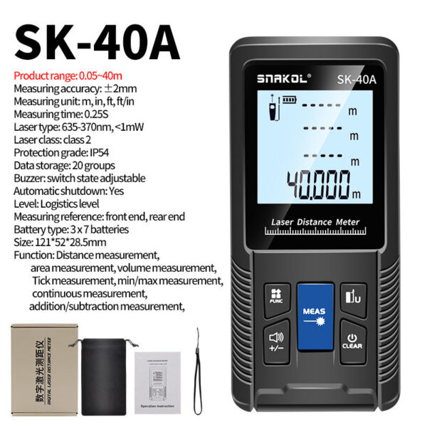 distance meter 40M 60M 80M 100M 120M rangefinder trena laser tape range finder build measure device ruler test tool