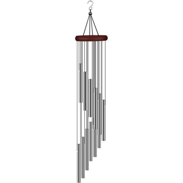 fd8aea0ef67d4628 1piece 12 Tubes Aluminum Alloy Wind Chimes with Hook Gold/sier Bells for Outside Home Wedding Party Memorial Decoration Gifts