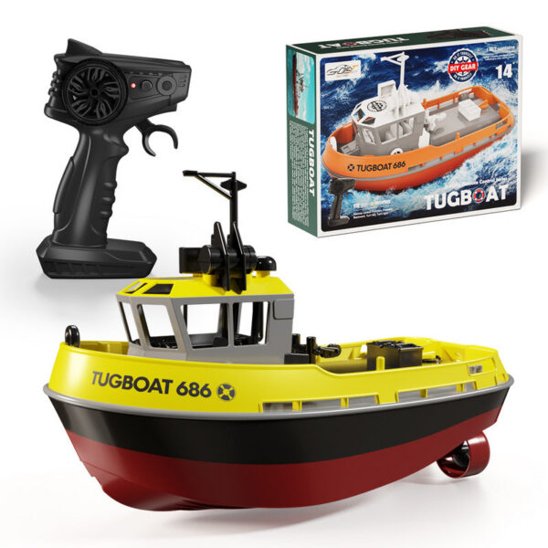 fd93fe221b5cf78f JIKEFUN 686 Rc Boat 2.4G 1/72 Powerful Dual Motor Long Range Wireless Electric Remote Control Tugboat Model Toys for Boys Gift
