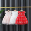Summer Toddler Flower Fairy Princess Wedding Baby Girls Sleeveless Wings Party Evening Dresses Children Clothes 0 To 3 Years Old