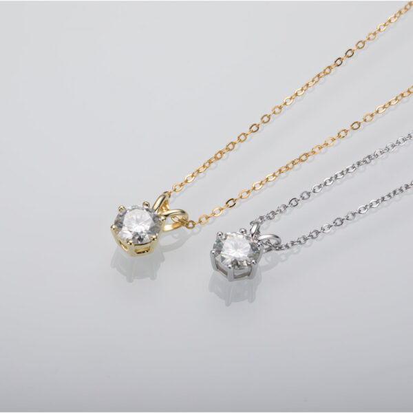 AnuJewel 1ct 3ct 5ct D Color Moissanite Diamond Top Quality Gold Plated Pendant Necklace Fine Jewelry Gifts Wholesale