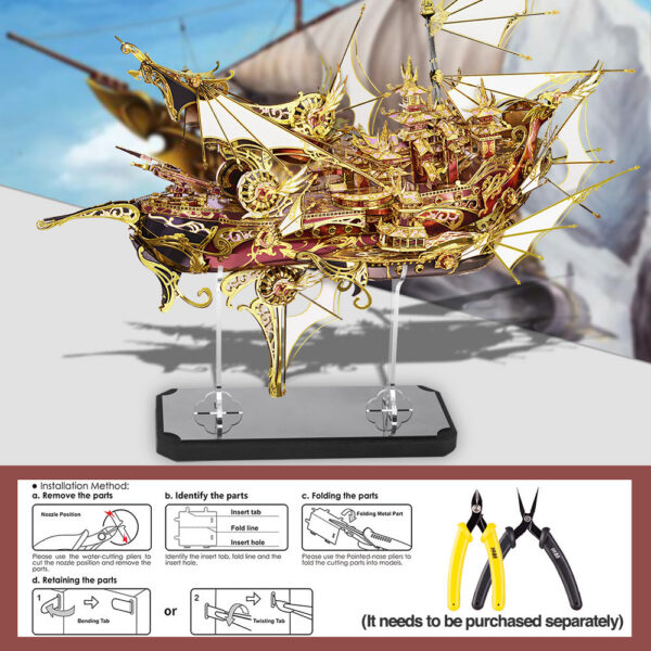 fdb4841bd7fb64b0 Piececool 3d Metal Puzzles Nine Heavens Boat Ship Model Building Kit DIY Toy Jigsaw for Adult Brain Teaser Creative Gifts 701pcs