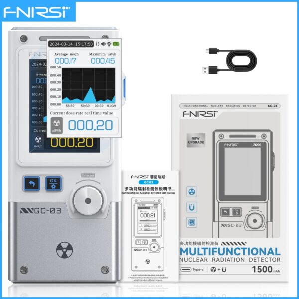 FNIRSI GC-03  3-IN-1 Electromagnetic Radiation Detector, Electric & Magnetic Field Strength, RF Power, Temperature Monitor