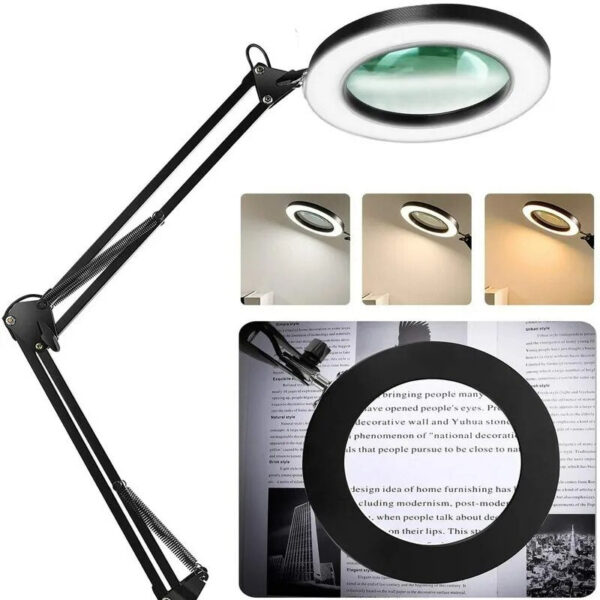 fdc9327c730647ef 72LED 8X/10X NEW Illuminated Magnifier USB 3 Colors LED Magnifying Glass for Soldering Iron Repair/Table Lamp/Skincare Beauty