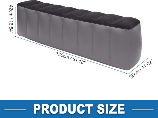 Car Air Inflation Mattress Comfortable Rear Seat Air Travel Bed Car Sleeping Mat for Napping Travel Black Gray