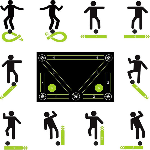 Non-Slip Soccer Footwork Silent Shock-Absorbing Training Mat Ball Control Mats Indoor Outdoor