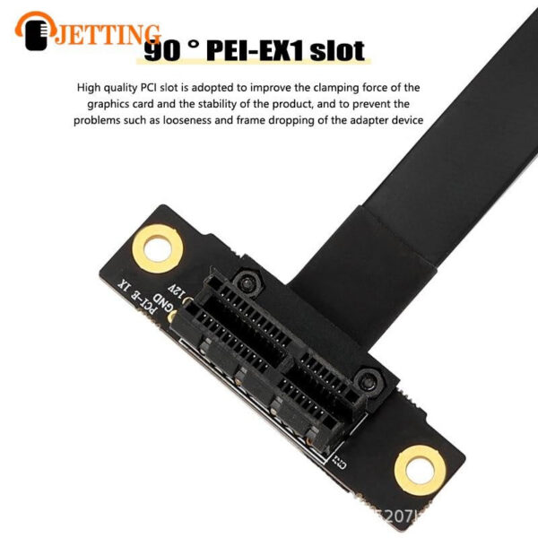 PCIE X1 Dual 90 Degree Right Angle Extension Cable PCI Express 1x Riser Card Ribbon Extender