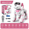fdf57116ff6aa156 Funny RC Robot Electronic Dog Stunt Dog Voice Command Programmable Touch-sense Music Song Robot Dog Pink Toys for Girls Gift
