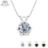 AnuJewel 1ct 3ct 5ct D Color Moissanite Diamond Top Quality Gold Plated Pendant Necklace Fine Jewelry Gifts Wholesale