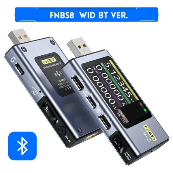 fe0e58b8ebd0b8e5 FNB58 USB Tester Voltmeter Ammeter TYPE-C Fast Charge Detection Trigger Capacity Ripple Measurement
