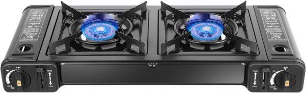 fe217ef854d86f5d Double Burner Butane Stove, Butane Camping Stove Kit with Carrying Case, Portable Auto Ignition Camping Burner for RV, Apartments, Outdoor