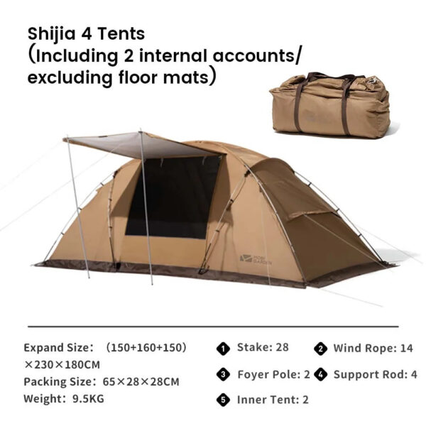 fe2a69c5eecfd1d0 MOBI GARDEN Camping Tunnel Tent Outdoor Living Tent Windproof Rainproof Portable