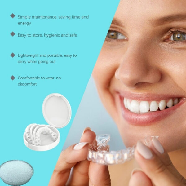Snap-on Dentures Comfortable Adjustable False Teeth Silicone Upper Lower Veneers Resin Tooth Suitable for Mouth Shape