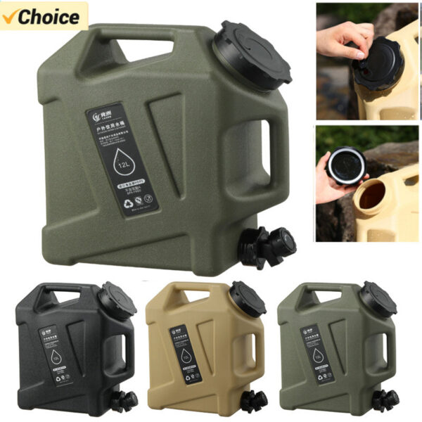 fe3263c60ffc5fad Camping Bucket Large Capacity Portable Drinking Water Canister with Faucet No Leakage for Outdoor Travel Driving Hiking