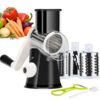 fe34258e2bcc61e3 Ourokhome Rotary Cheese Grater Shredder - 3 Drum Blades Manual Speed Round Food