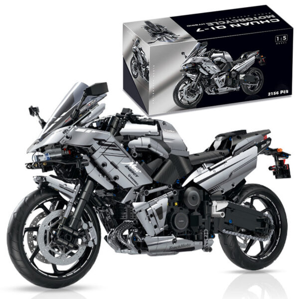fe365d4b23d40f38 New 1:5 Building Blocks Motorbike Road Racing Vehicle MOC Bricks Toys Christmas Gifts for Kids Boys Children Adult 2156pcs