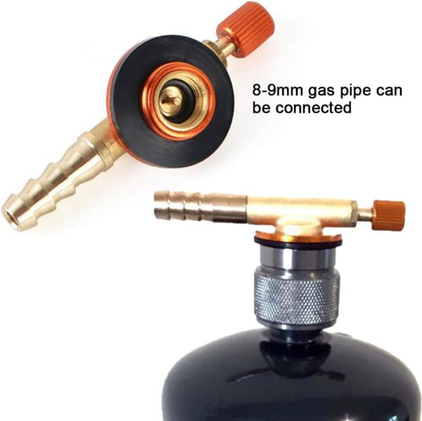 Camping Nozzle Bottle Convert Adapter Connector Stove Connector for Camping Gas Butane Canister to Screw Gas Cartridge Gas Canisters for Camping Stove （Long Tube)